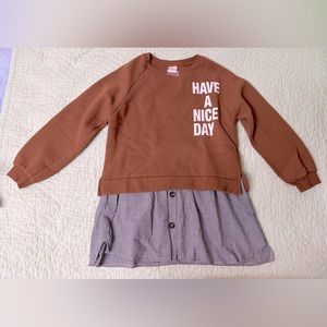 Zara Kids Brown Layered Sweatshirt